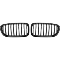 BMW 5-Serie F10/11 10-13 Enkelribbad Blanksvart Sportgrill / Njurar DIEDERICHS